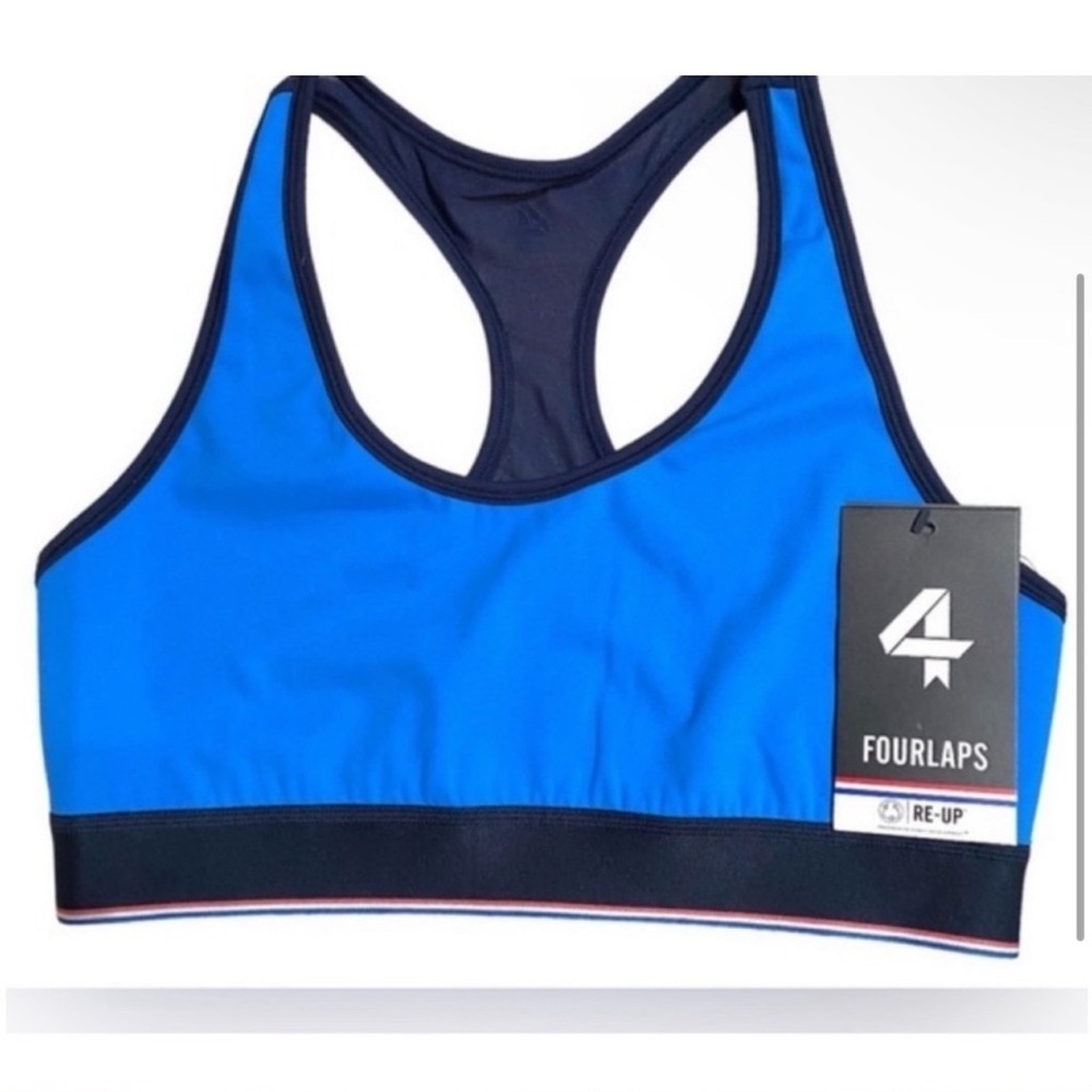 Nwt Fourlaps Circuit Women's Blue Sports Bra. Size XXL